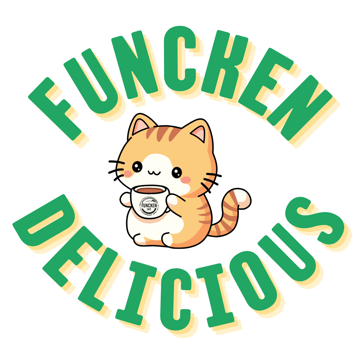 "Funcken Delicious" Funcken Cafe Sticker